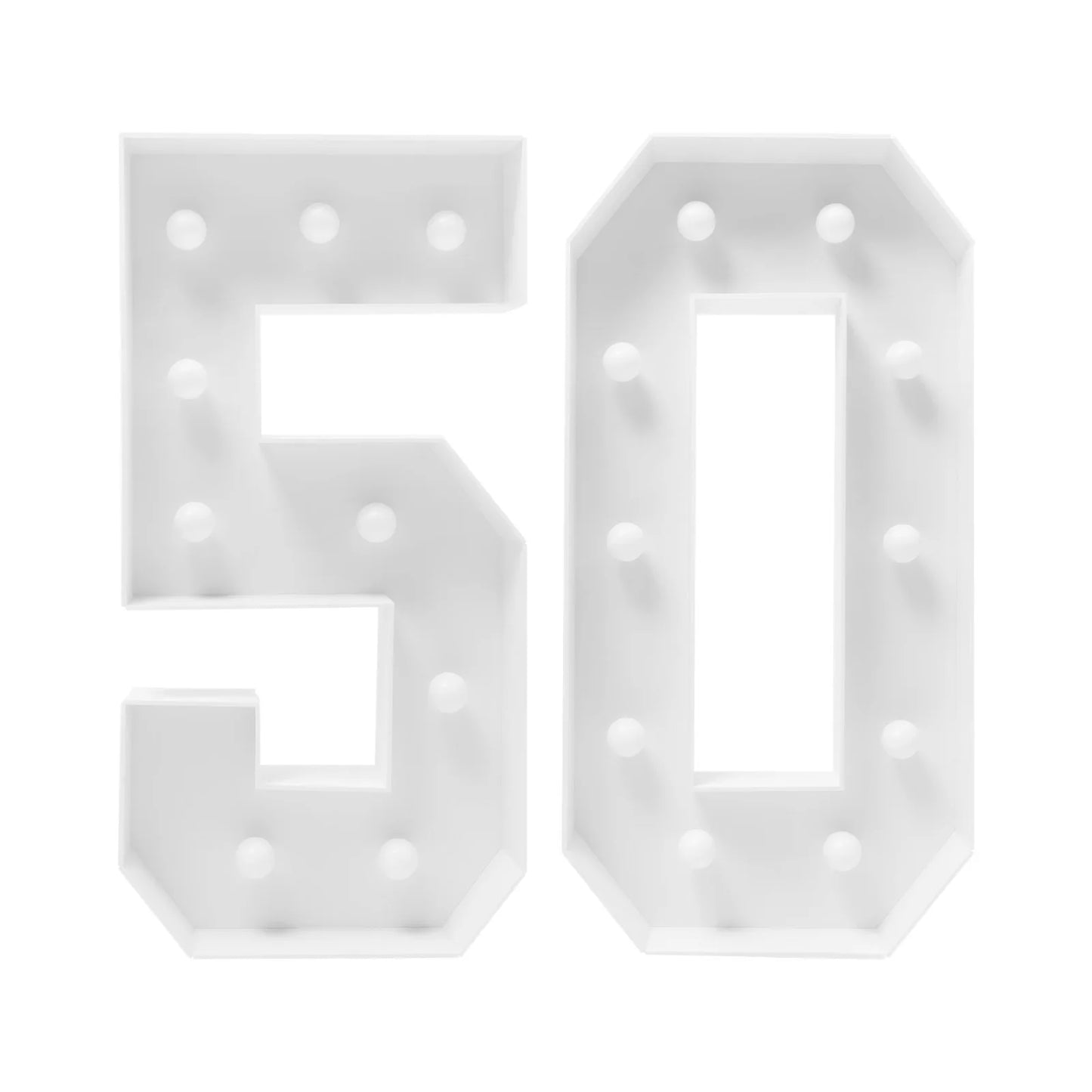 50 Light Up Numbers, Luminous Stereoscopic Number Frame 50th Birthday Party Decoration for Birthday Decorations