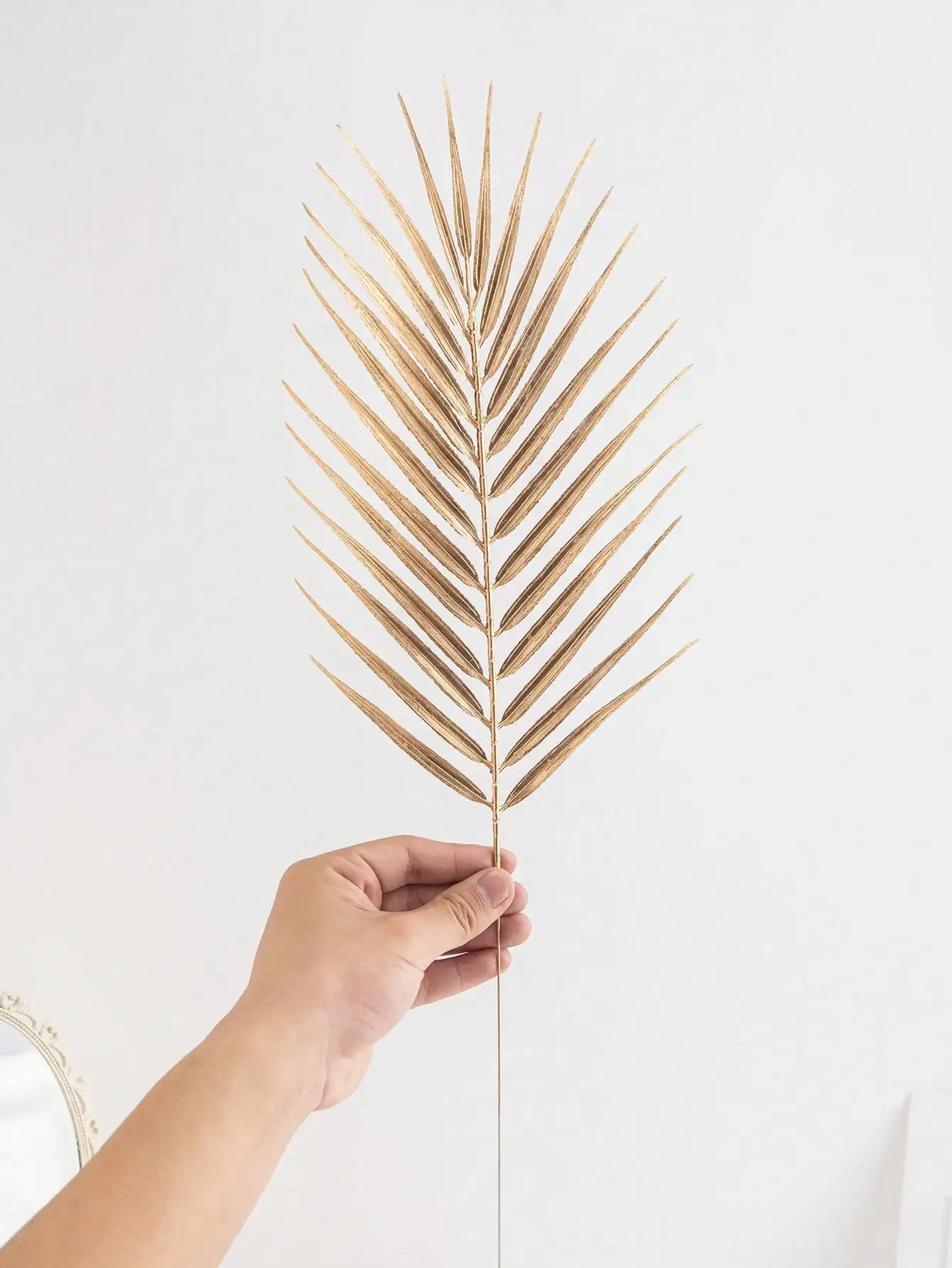 300/20/10/5/1pc, 17.32in Gold Artificial Palm Leaves, Tropical Plant Fake Flowers For DIY Filler, Birthday Decor, Fall Decor, Hawaiian/Jungle/Beach Theme Party, Wedding, Home Kitchen Table Decoration, Summer, Room Decoration