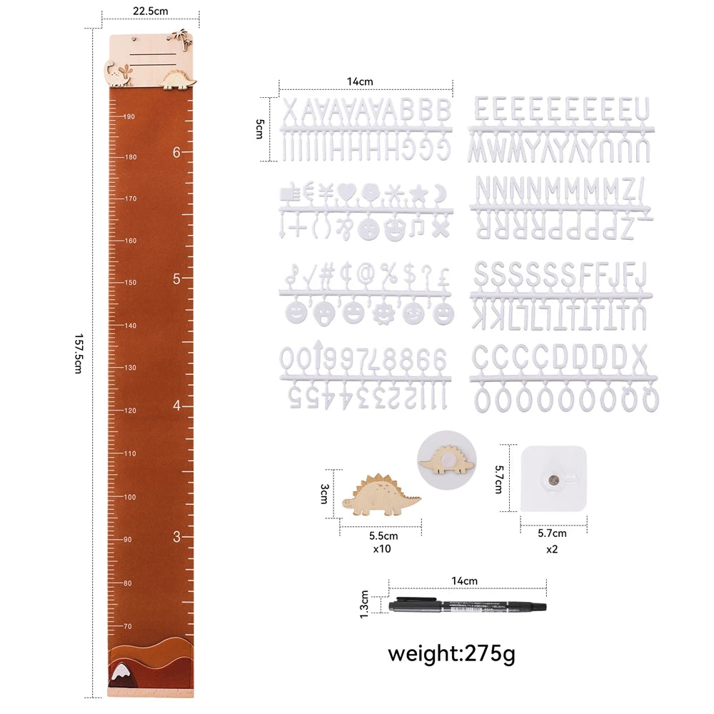 Nordic Children Height Ruler Canvas Hanging Growth Chart Kids Room Wall Decor Decorative Baby Photography Props Height Ruler