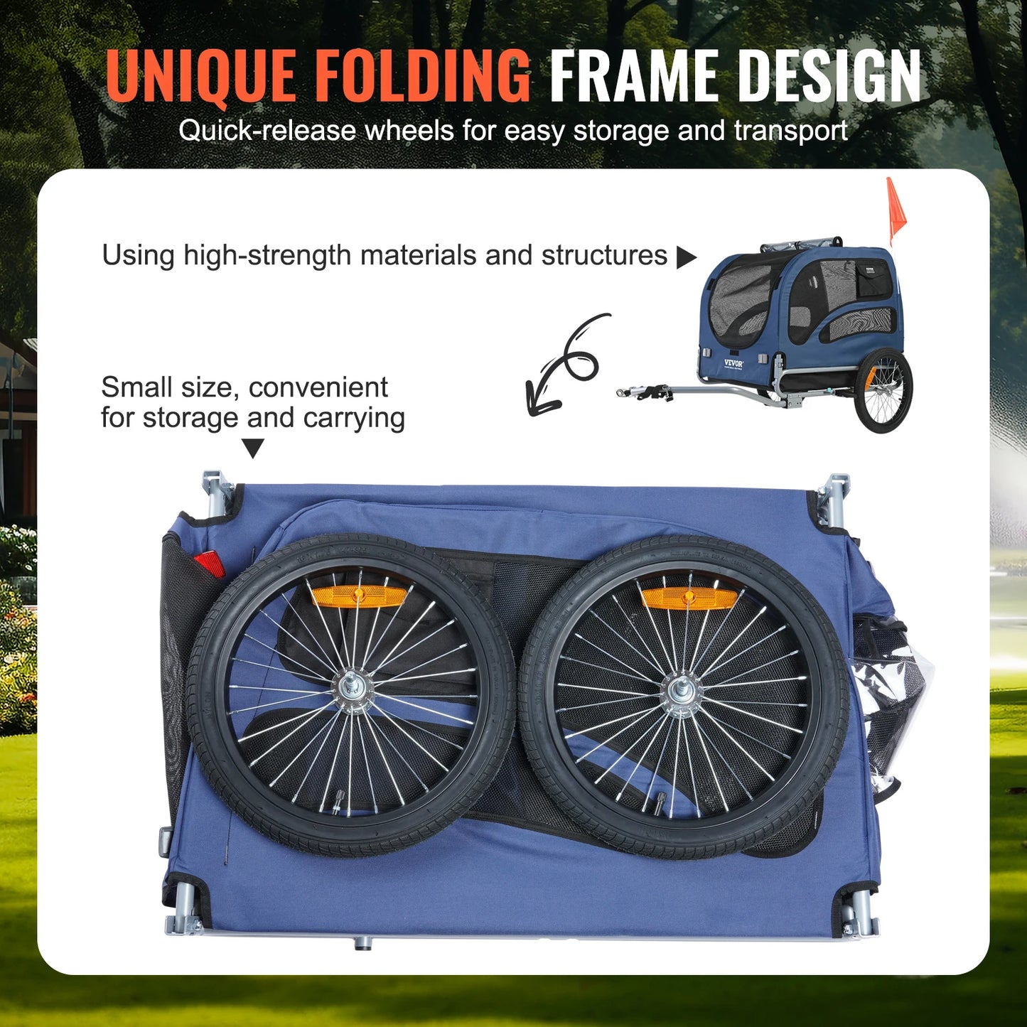 Pet Bicycle Carrier Dog Trailer With Collapsible Design