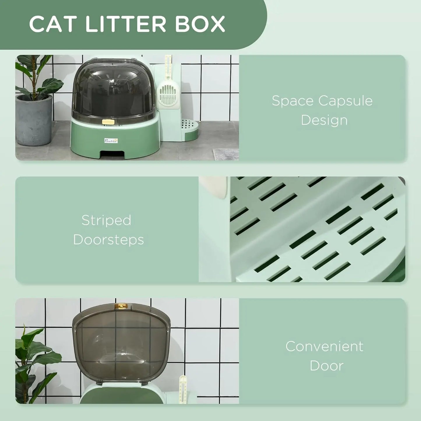 Cat Litter Box with Lid, Covered Litter Box, Easy to Clean & Open Including Openable Front Cover, Litter Scoop,, Customized