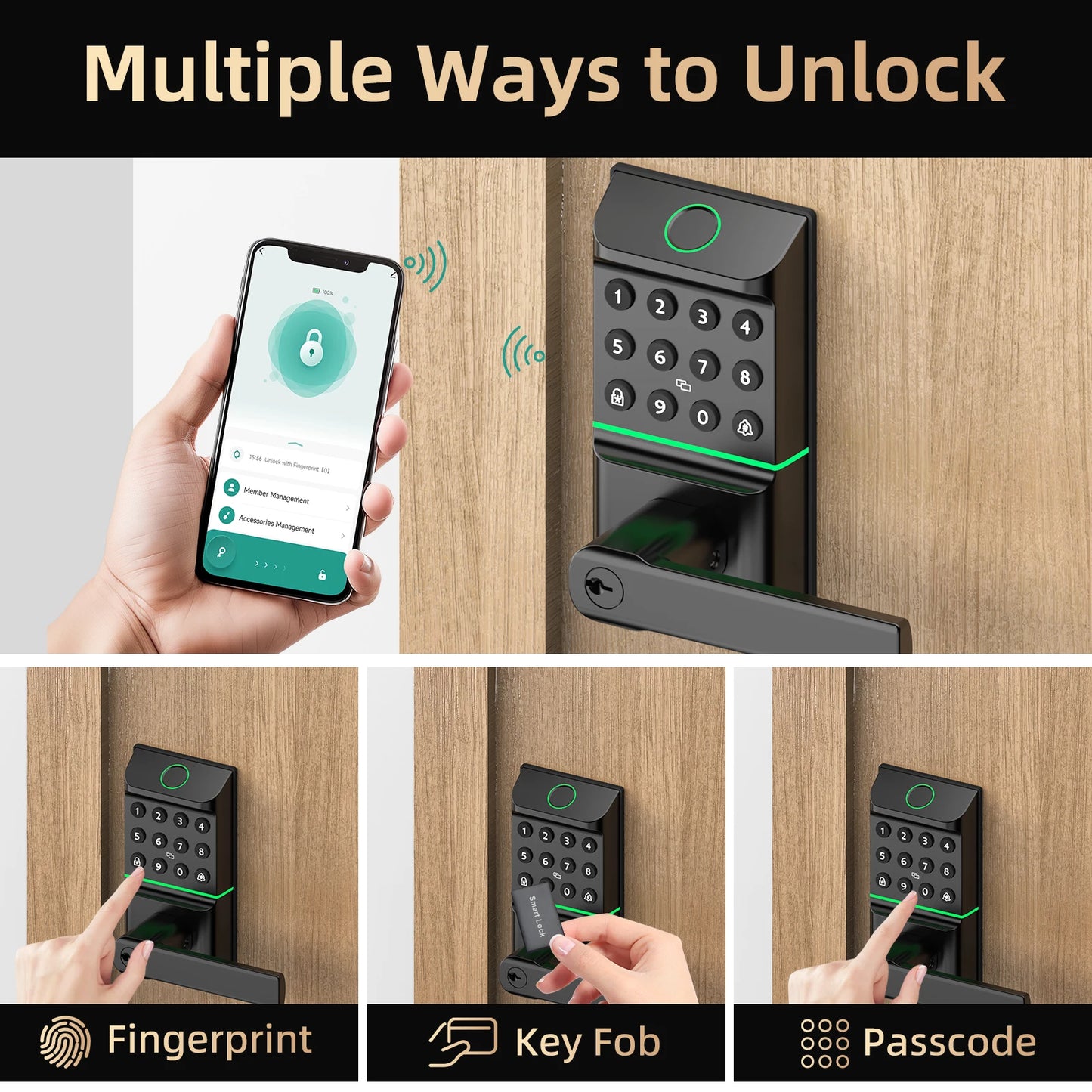 Viladepot Smart Lock Fingerprint Door Lock With Keypad And Bluetooth