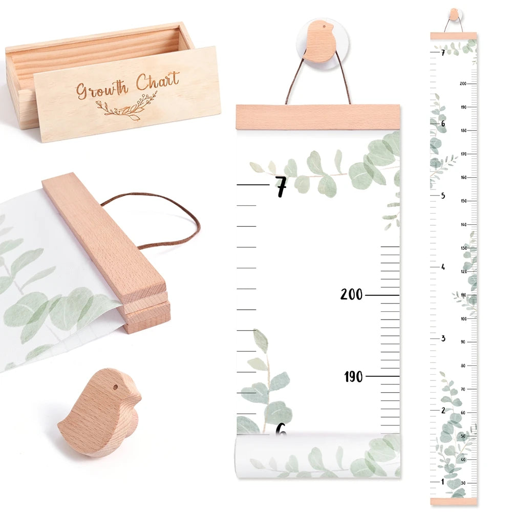 Nordic Children Height Ruler Canvas Hanging Growth Chart Kids Room Wall Decor Decorative Baby Photography Props Height Ruler