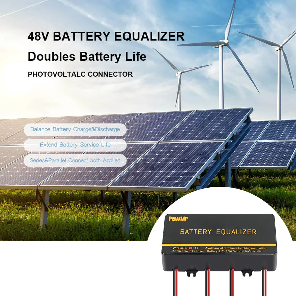 PowMr USA 24V 48V Battery Equalizer Voltage Balancer Equalize Voltage of Power Bank for Lifepo4 Battery to Extend Battery Life