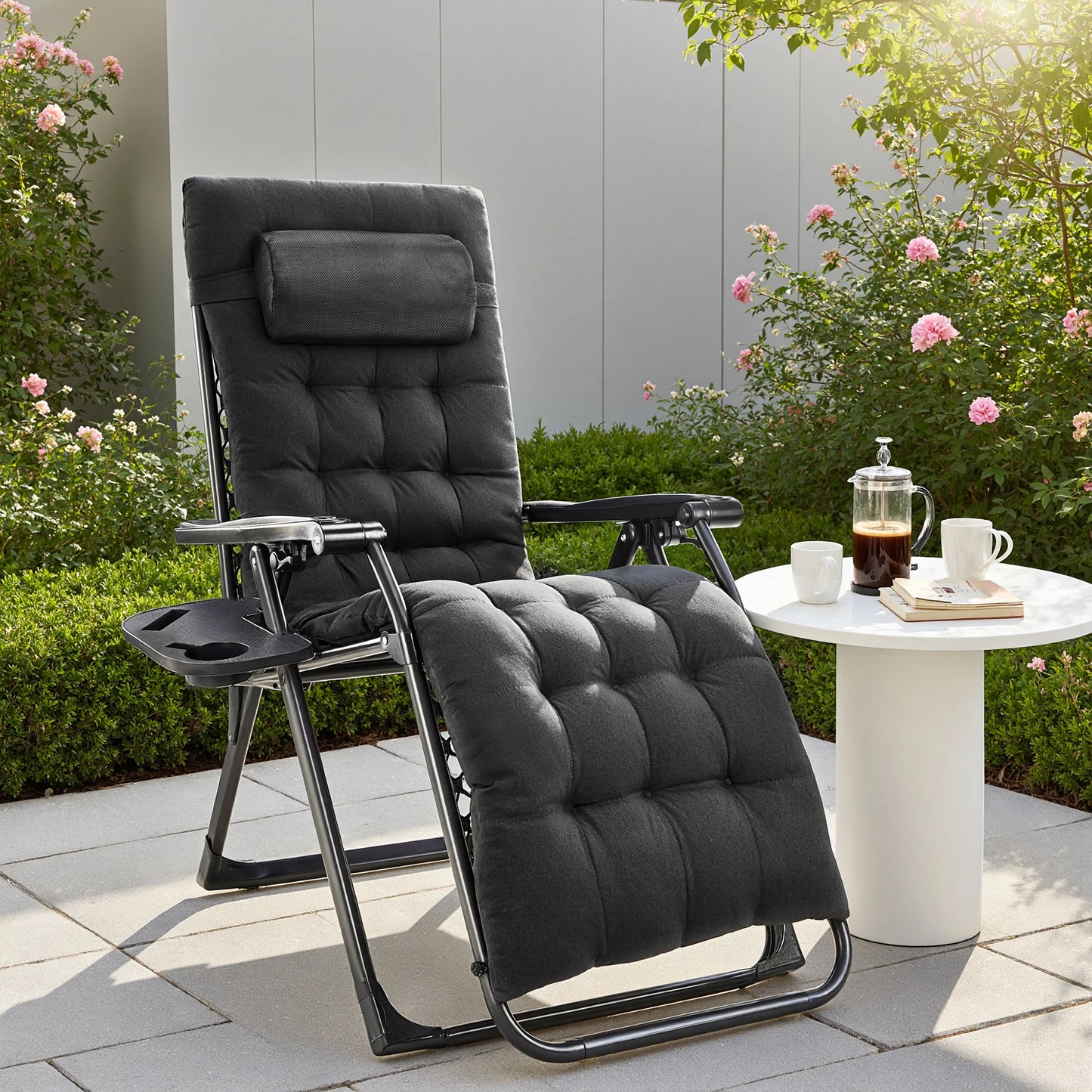 JHK Zero Gravity Two-Pack Portable Recliner Loungers With Cupholders