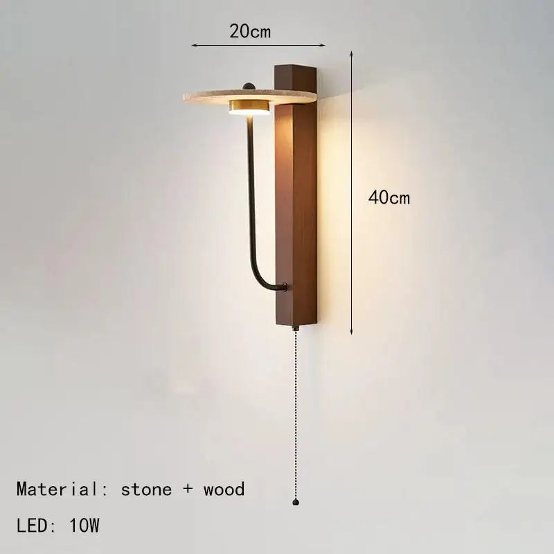 Zen Style Yellow Cave Stone Wall Lamp For Vintage Bedroom Bedside Lamp In Cream Style Designer Living Room Background Wall Lamp