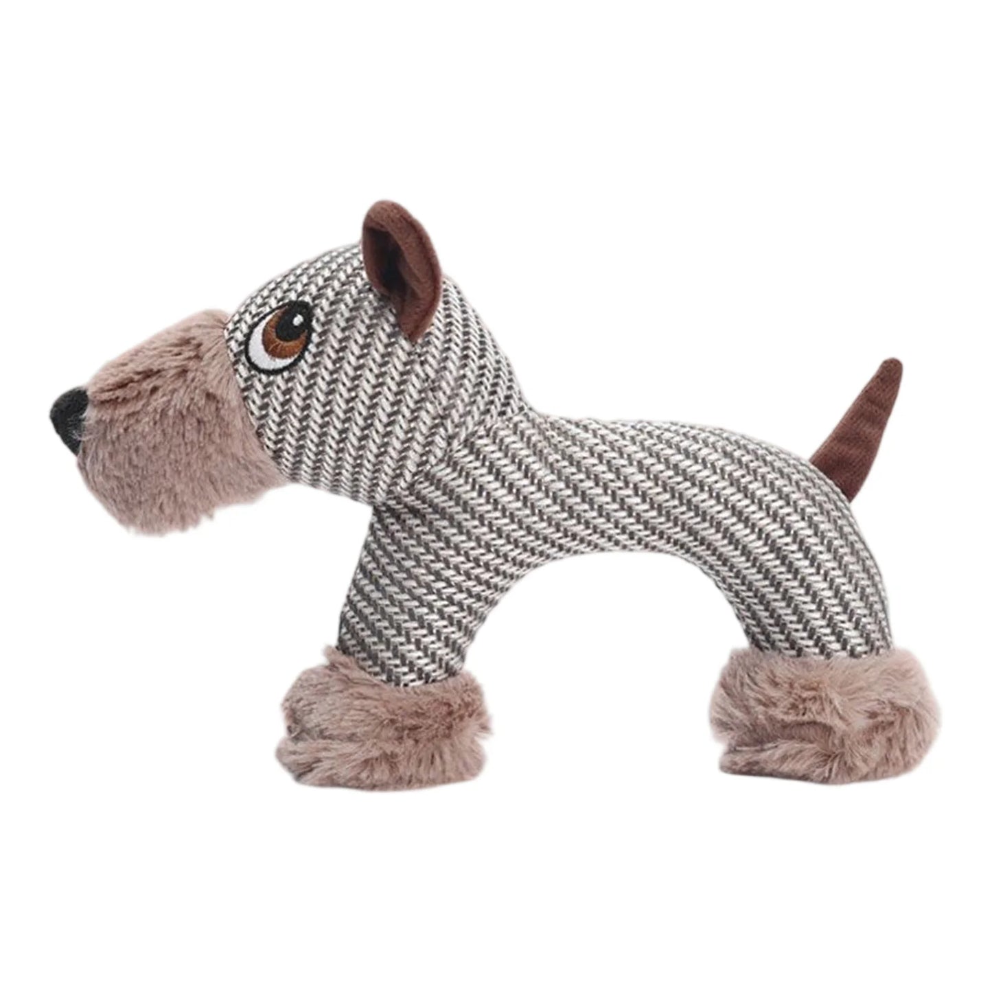 Interactive Squeak Puppy Toy Bite Resistant Cute Animal Shape Plush Linen Toy Dogs Accompanying Plush Doll Pets Supplies