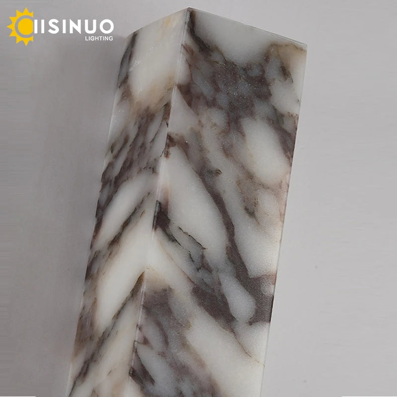 Luxury Natural Marble Wall Lamp Cuboid Style Art Decor Bedroom Wall Light LED Scones for Home Indoor Living room Corridor Stairs