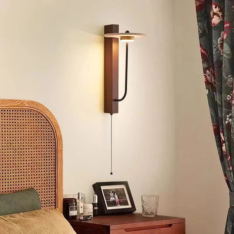 Zen Style Yellow Cave Stone Wall Lamp For Vintage Bedroom Bedside Lamp In Cream Style Designer Living Room Background Wall Lamp