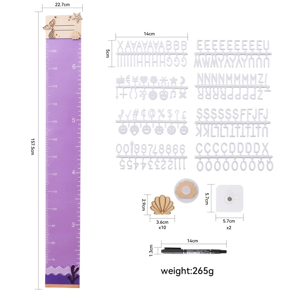 Nordic Children Height Ruler Canvas Hanging Growth Chart Kids Room Wall Decor Decorative Baby Photography Props Height Ruler