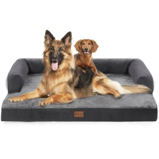Orthopedic XXL Dog Bed Waterproof Egg Crate Foam Extra Large Pet Bed for All Breed Sized Dogs 53x42 Inch Washable with Removabl