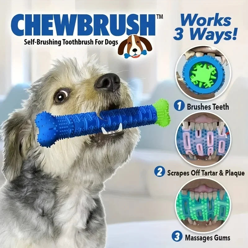 Dog Tooth Cleaning Chew Toy – Rubber Teeth Cleaning Stick for Dental Care, Molar Grinding & Gum Massage