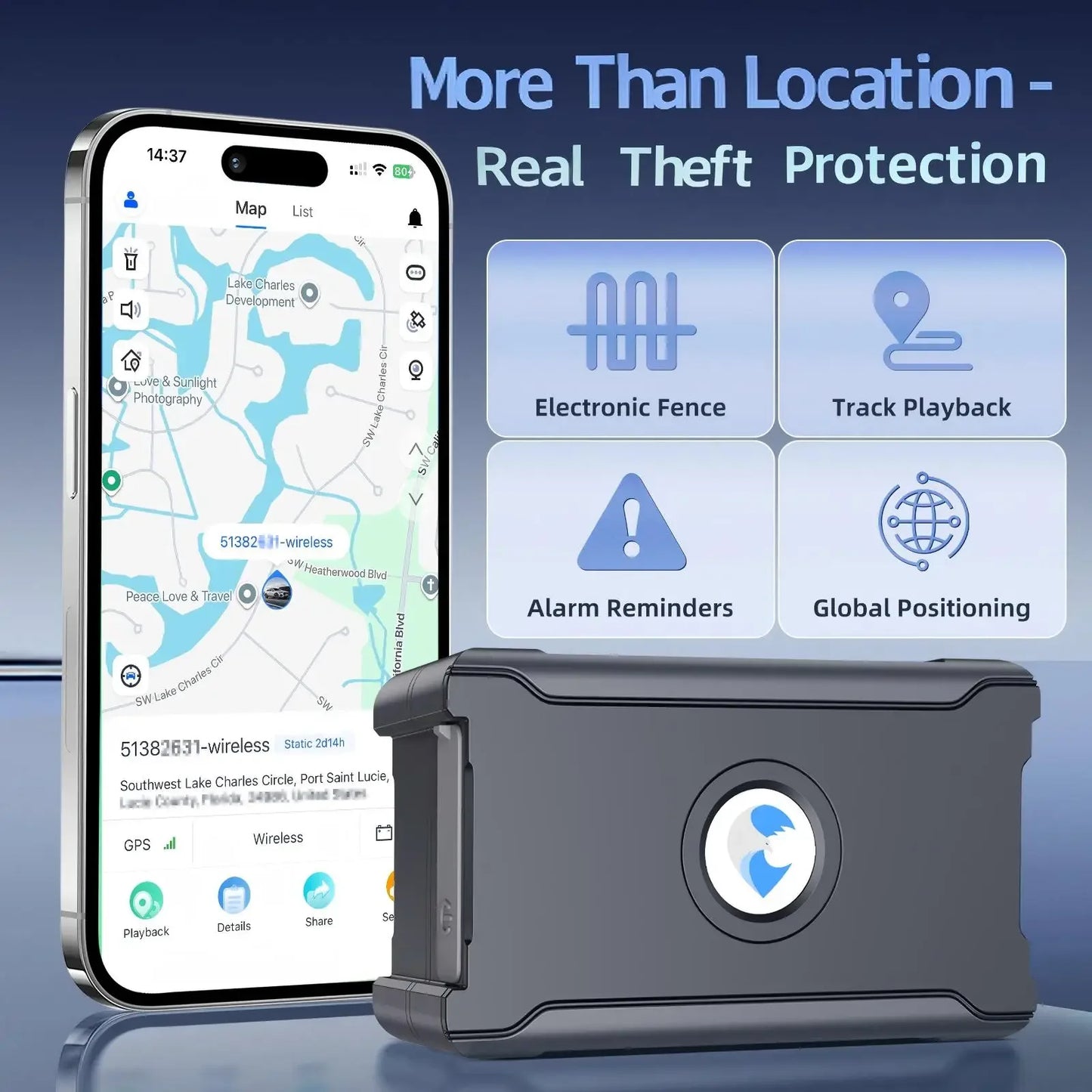 Wireless GPS Tracker for Car Anti-Theft | Global Real-Time Vehicle Locator with IoT SIM | Vibration & Geo-Fence Alarm | 15+ Days