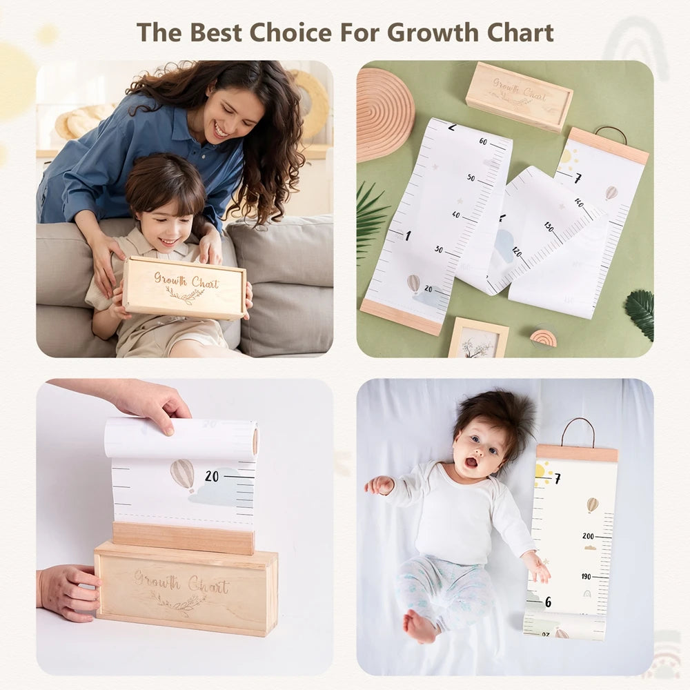 Nordic Children Height Ruler Canvas Hanging Growth Chart Kids Room Wall Decor Decorative Baby Photography Props Height Ruler