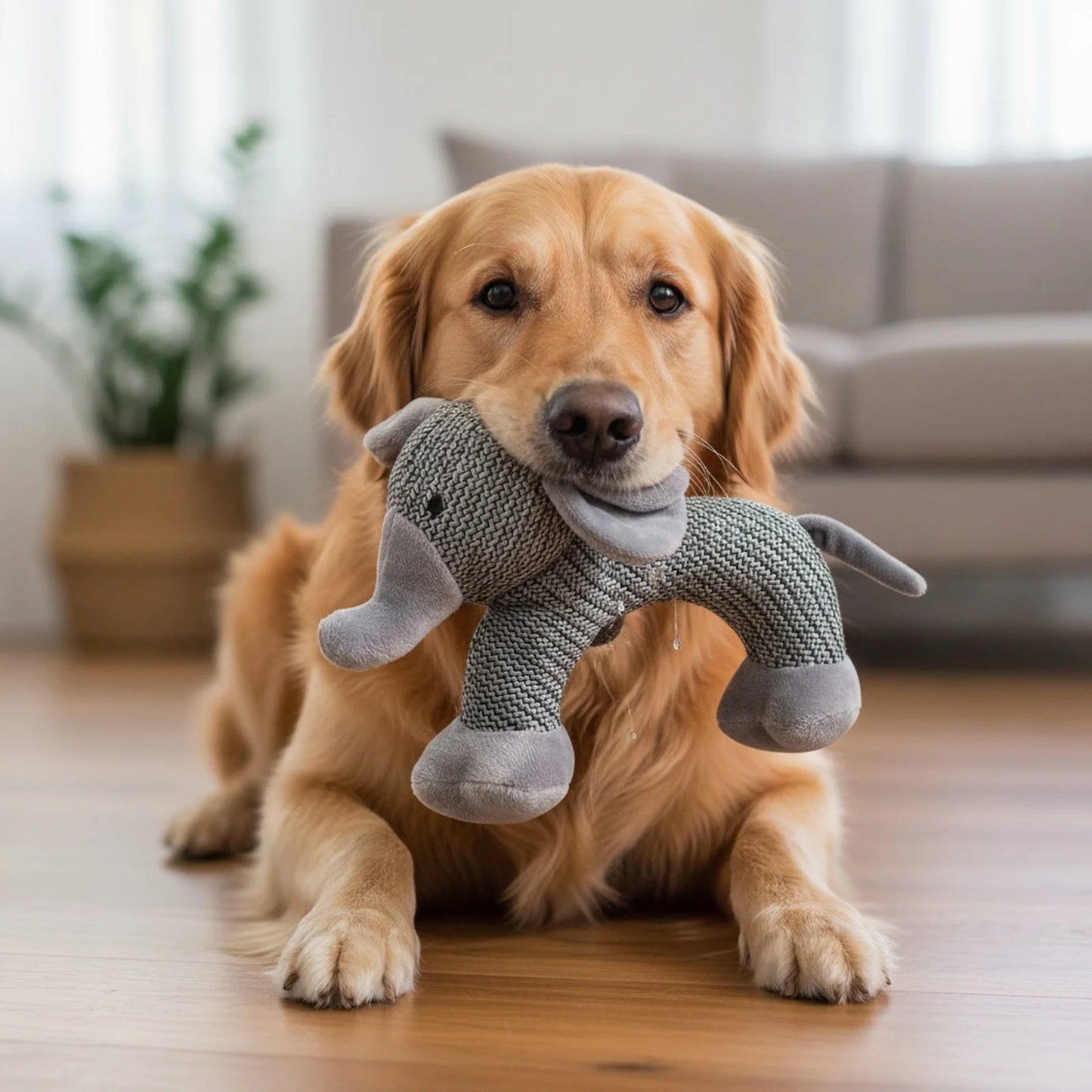 Interactive Squeak Puppy Toy Bite Resistant Cute Animal Shape Plush Linen Toy Dogs Accompanying Plush Doll Pets Supplies