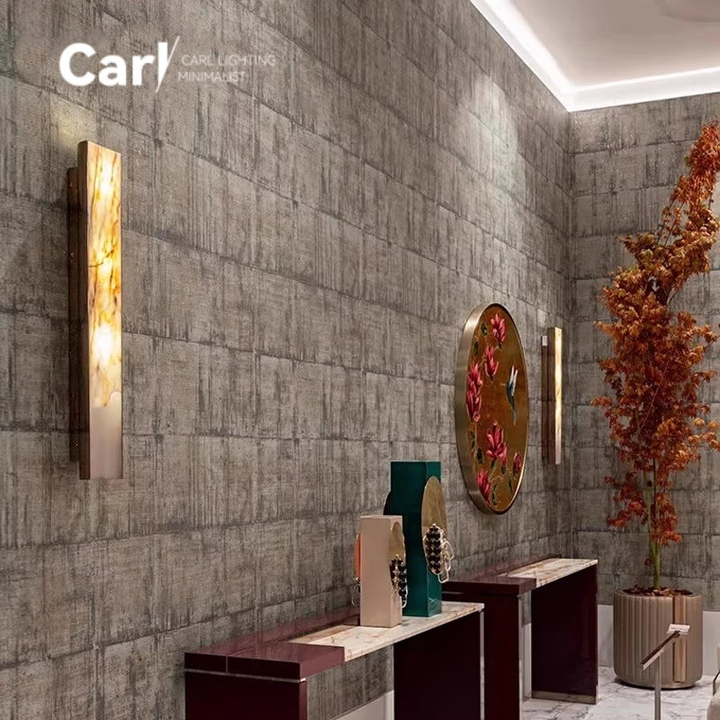 Nordic Luxury Designer Wall Lamp New Chinese Minimalist Exhibition Hall Background Wall Living Room Headboard Marble Lamp