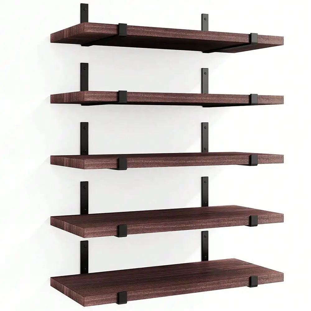 Tomnk 5/10pcs Floating Shelves, Width 4.7 Inches Wall Shelves, Bathroom Organizer, Wall Hanging, Wall Art, Fall Decor Home, Rust