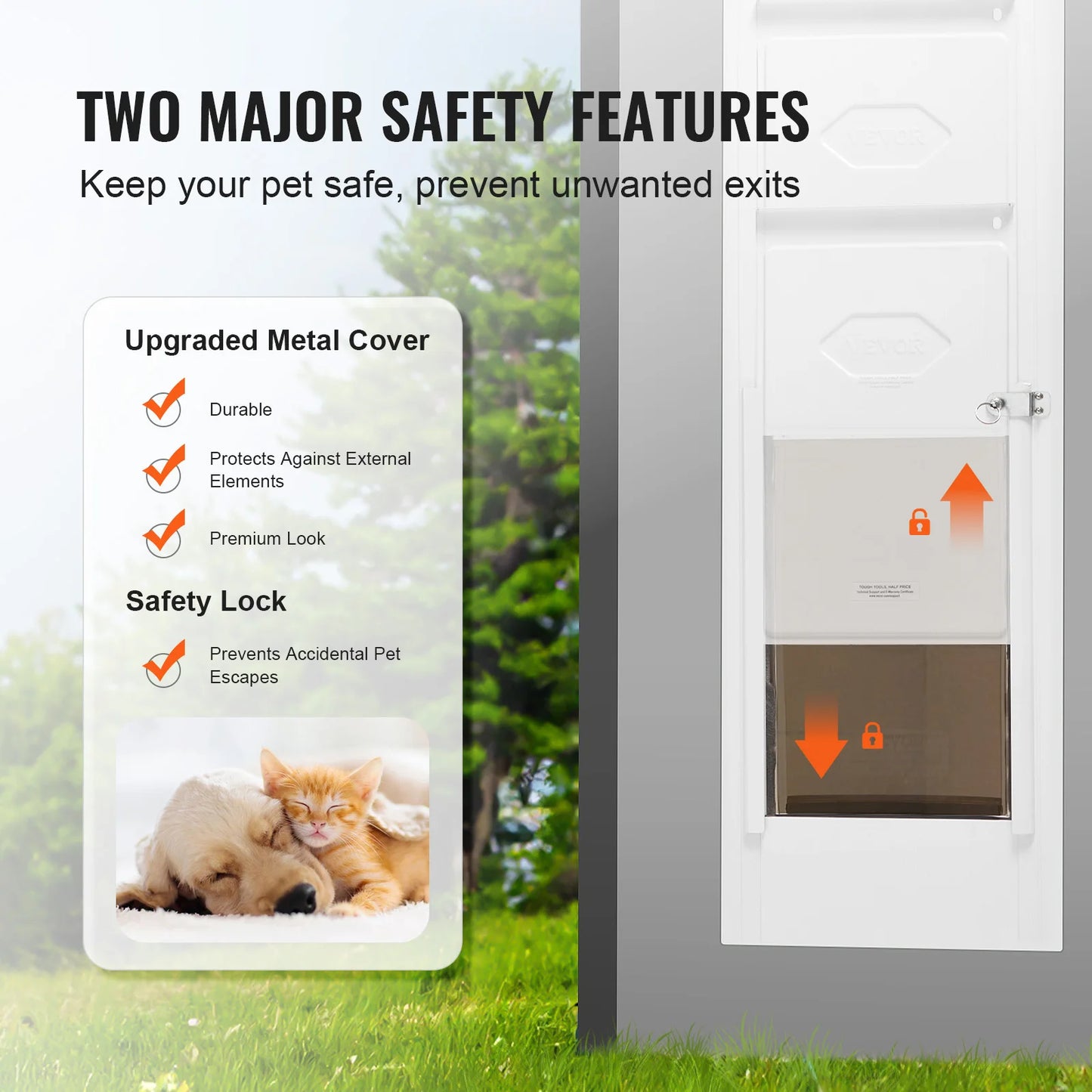 NONEDog Sliding Glass Dog Door With Adjustable Height