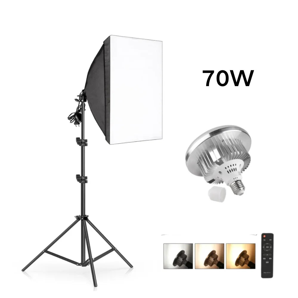 SH 50x70CM Photography Softbox Lighting Kits Professional Continuous Light System Equipment For Photo Studio