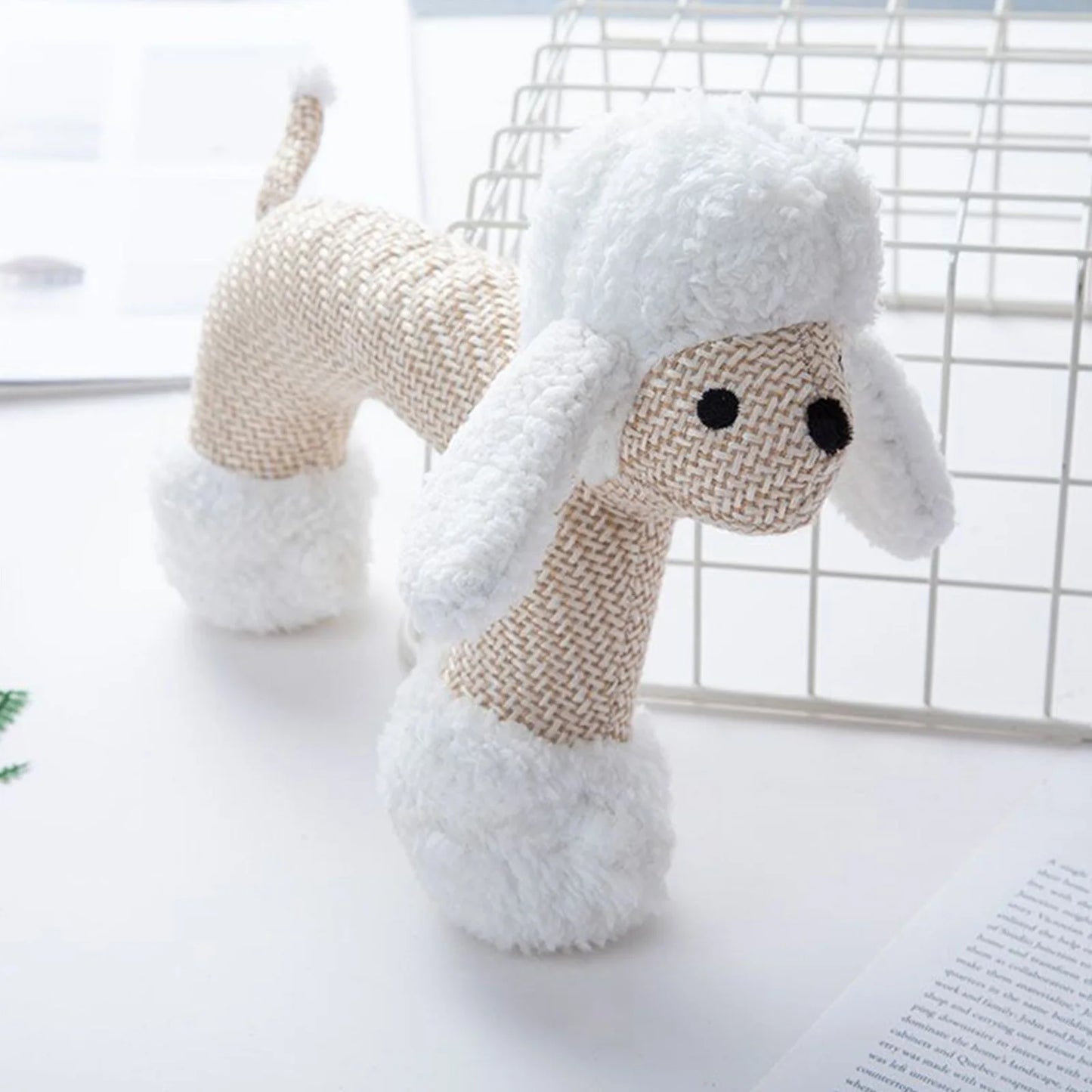 Interactive Squeak Puppy Toy Bite Resistant Cute Animal Shape Plush Linen Toy Dogs Accompanying Plush Doll Pets Supplies