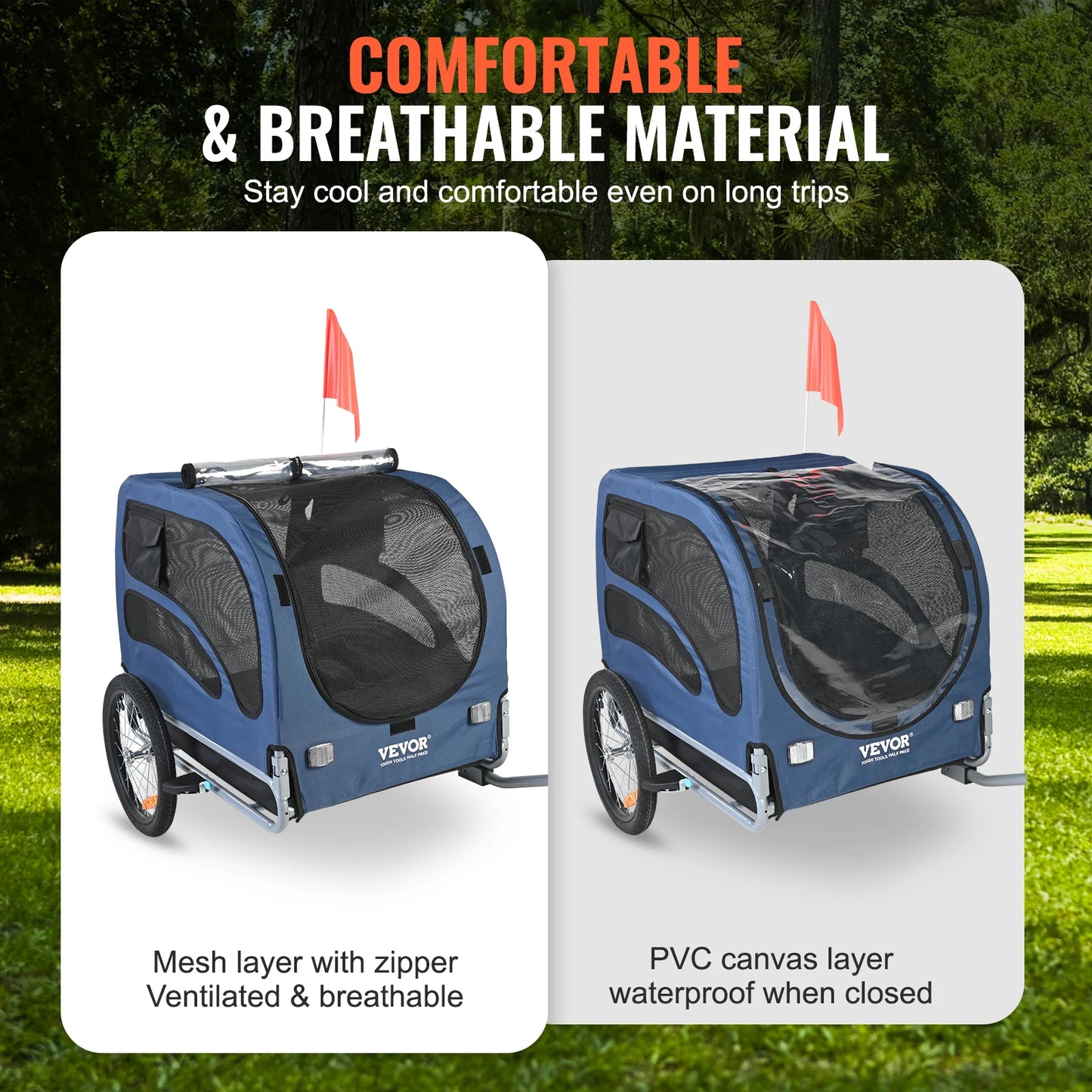Pet Bicycle Carrier Dog Trailer With Collapsible Design