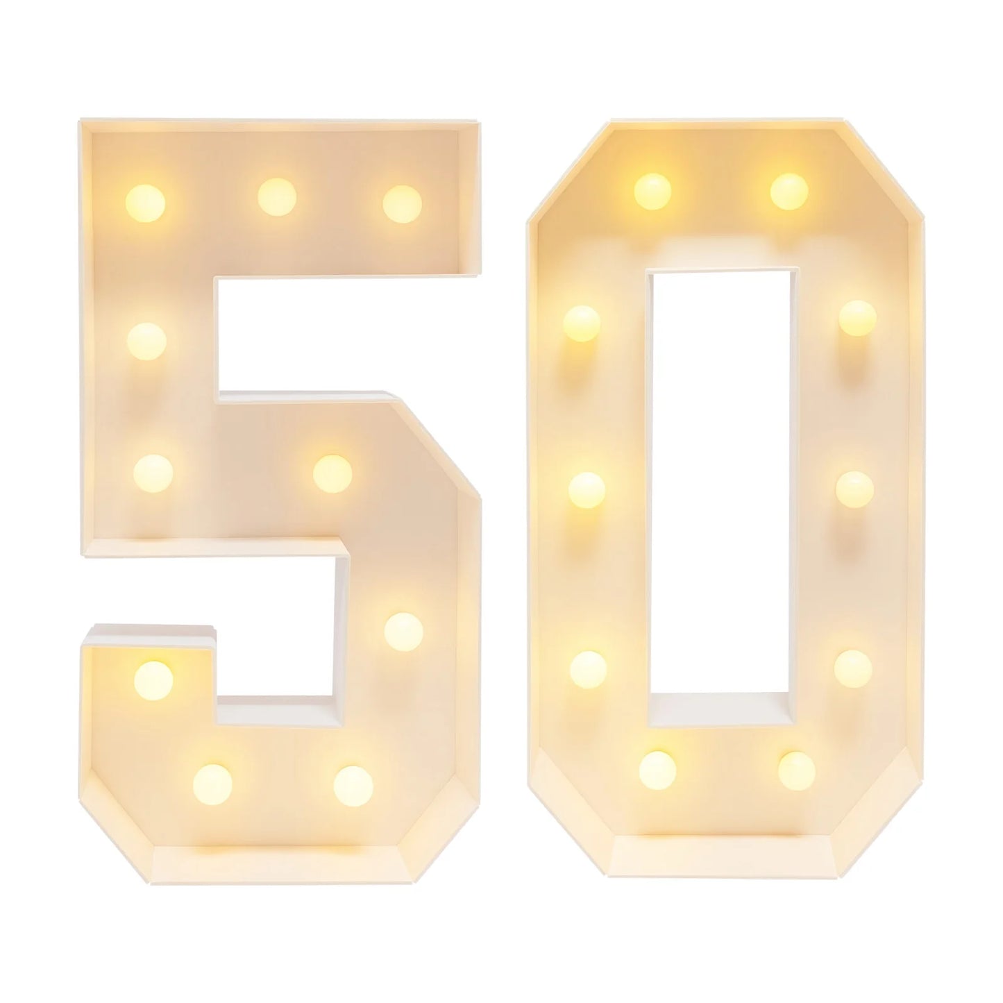 50 Light Up Numbers, Luminous Stereoscopic Number Frame 50th Birthday Party Decoration for Birthday Decorations