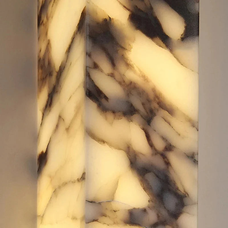 Luxury Natural Marble Wall Lamp Cuboid Style Art Decor Bedroom Wall Light LED Scones for Home Indoor Living room Corridor Stairs