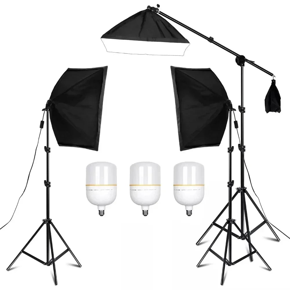 SH 50x70CM Photography Softbox Lighting Kits Professional Continuous Light System Equipment For Photo Studio