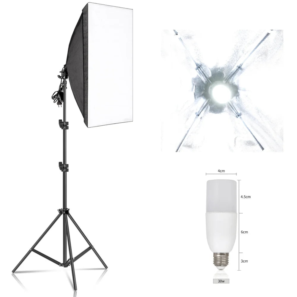 SH 50x70CM Photography Softbox Lighting Kits Professional Continuous Light System Equipment For Photo Studio