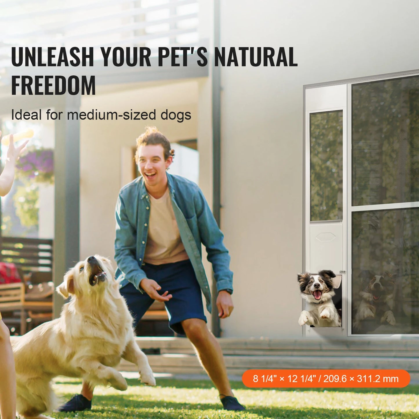 NONEDog Sliding Glass Dog Door With Adjustable Height