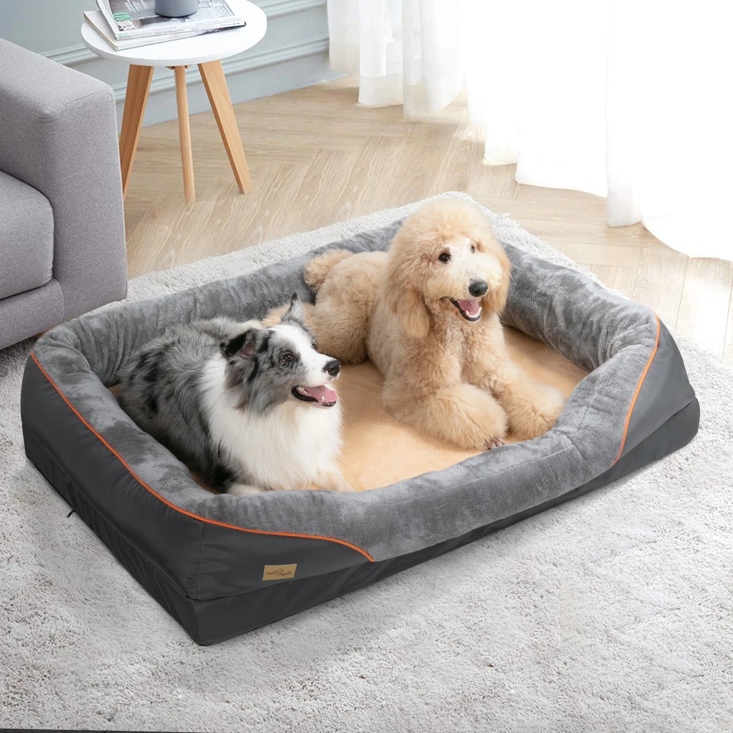 BINGOPAWCN Allergy Safe Dog Bed With Removable Washable Cover Waterproof