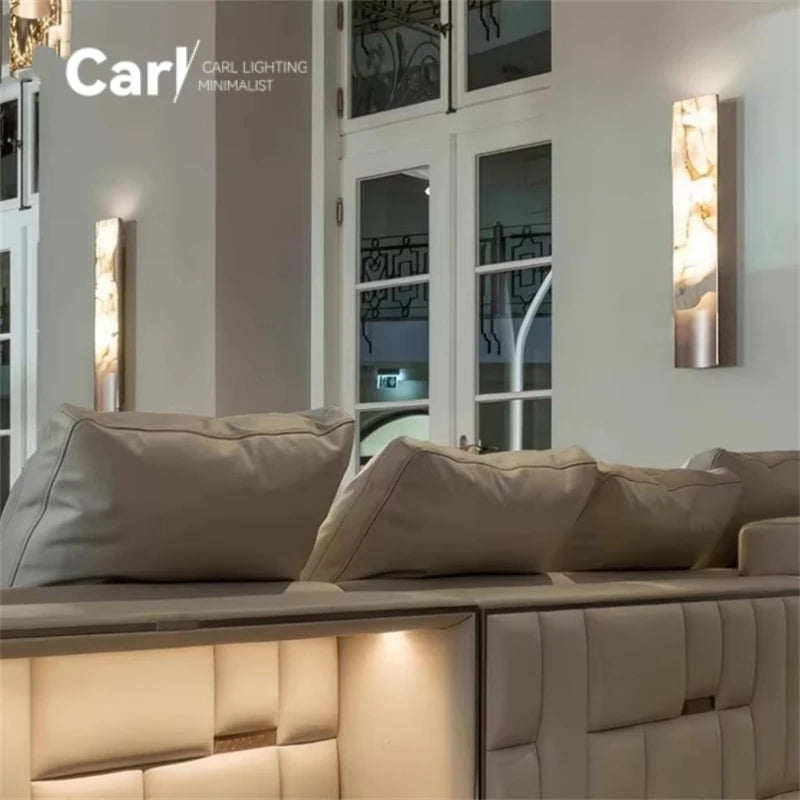 Nordic Luxury Designer Wall Lamp New Chinese Minimalist Exhibition Hall Background Wall Living Room Headboard Marble Lamp