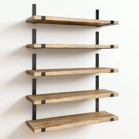 Tomnk 5/10pcs Floating Shelves, Width 4.7 Inches Wall Shelves, Bathroom Organizer, Wall Hanging, Wall Art, Fall Decor Home, Rust