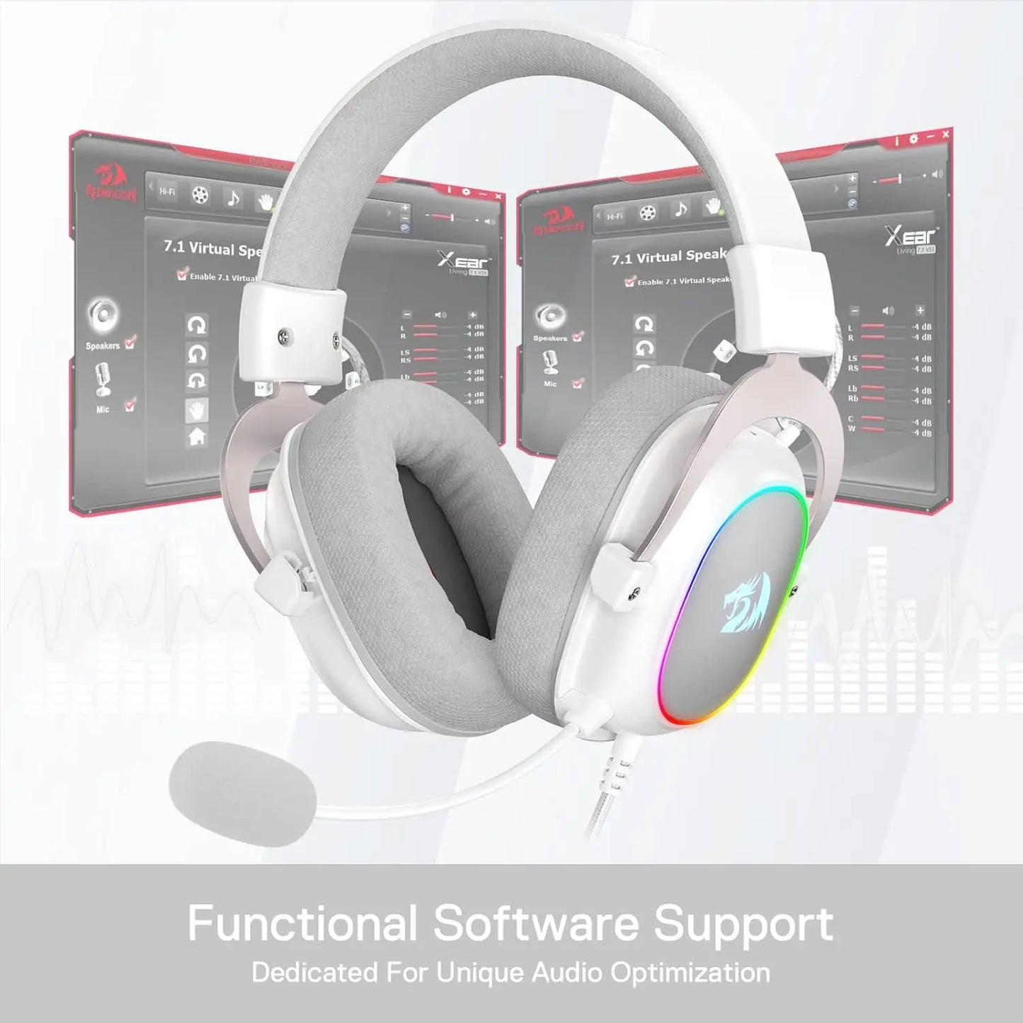 Redragon H510 Zeus-X RGB Wired Backlit Gaming Headset 7.1 Surround Sound Multi Platforms Headphone