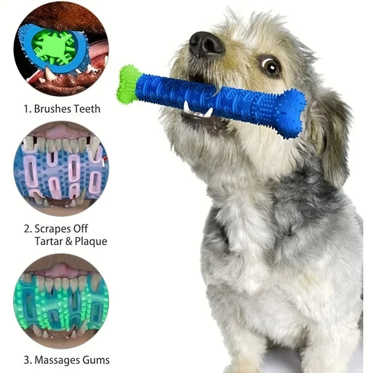 Dog Tooth Cleaning Chew Toy – Rubber Teeth Cleaning Stick for Dental Care, Molar Grinding & Gum Massage