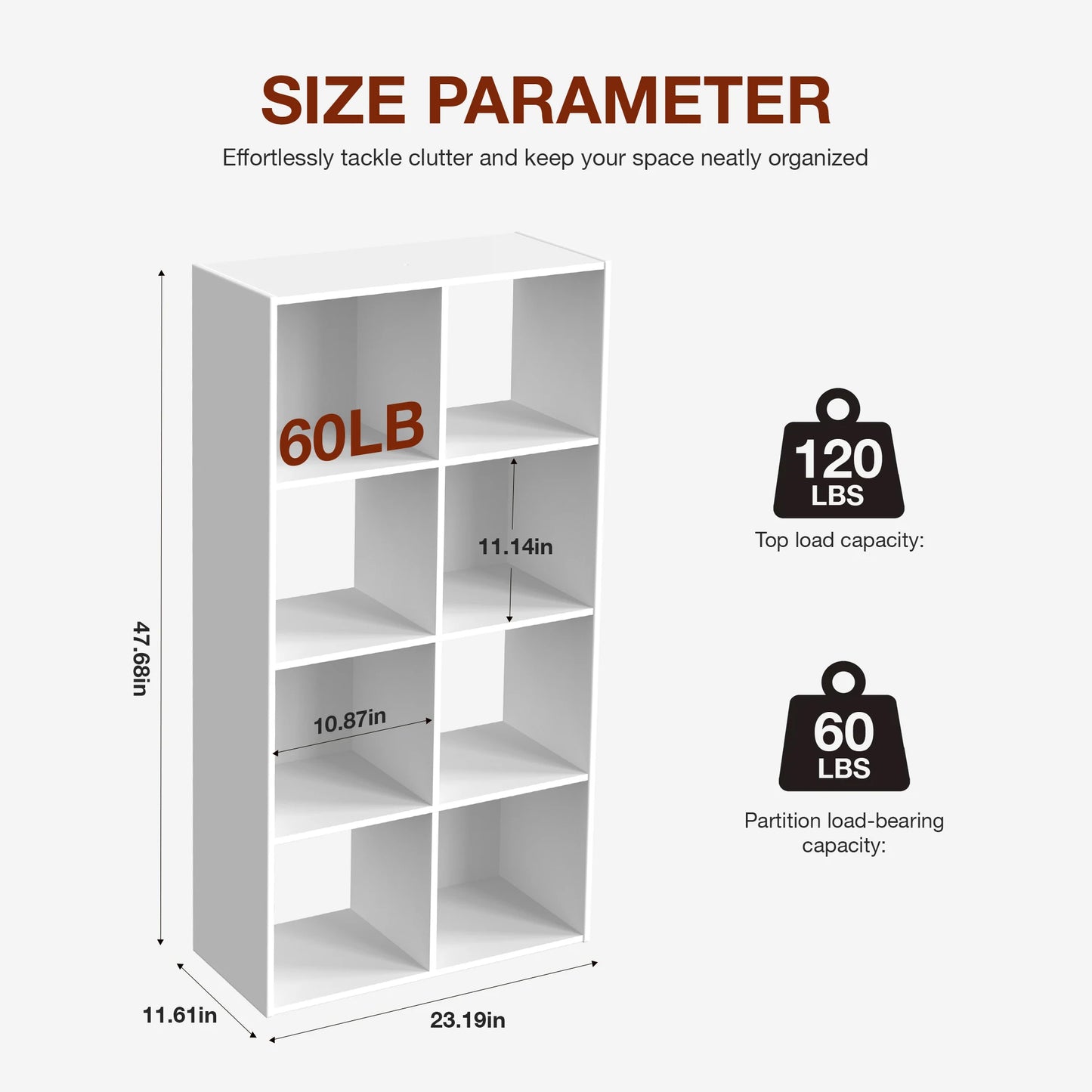 JHK 9 Cube Storage Organizer Wooden Bookcase For Living Room