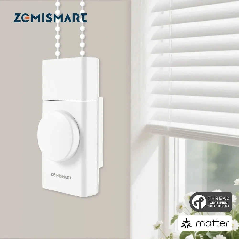 Zemismart Matter Thread Smart Roller Shade Driver Built-In Battery HomeKit