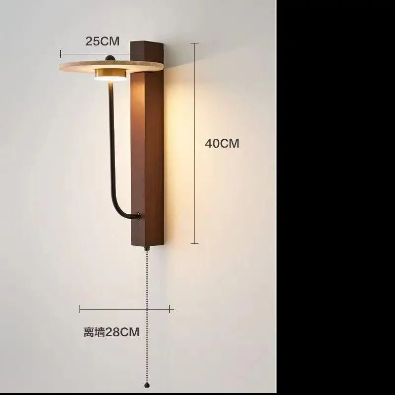 Zen Style Yellow Cave Stone Wall Lamp For Vintage Bedroom Bedside Lamp In Cream Style Designer Living Room Background Wall Lamp