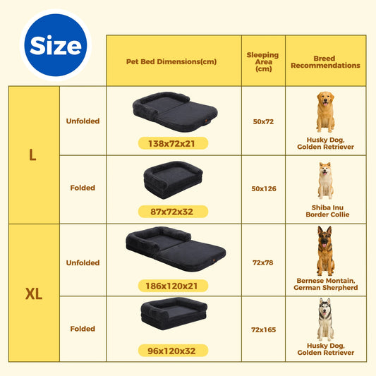 PAWZ Road Foldable Dog Bed For Adults And Large Dogs