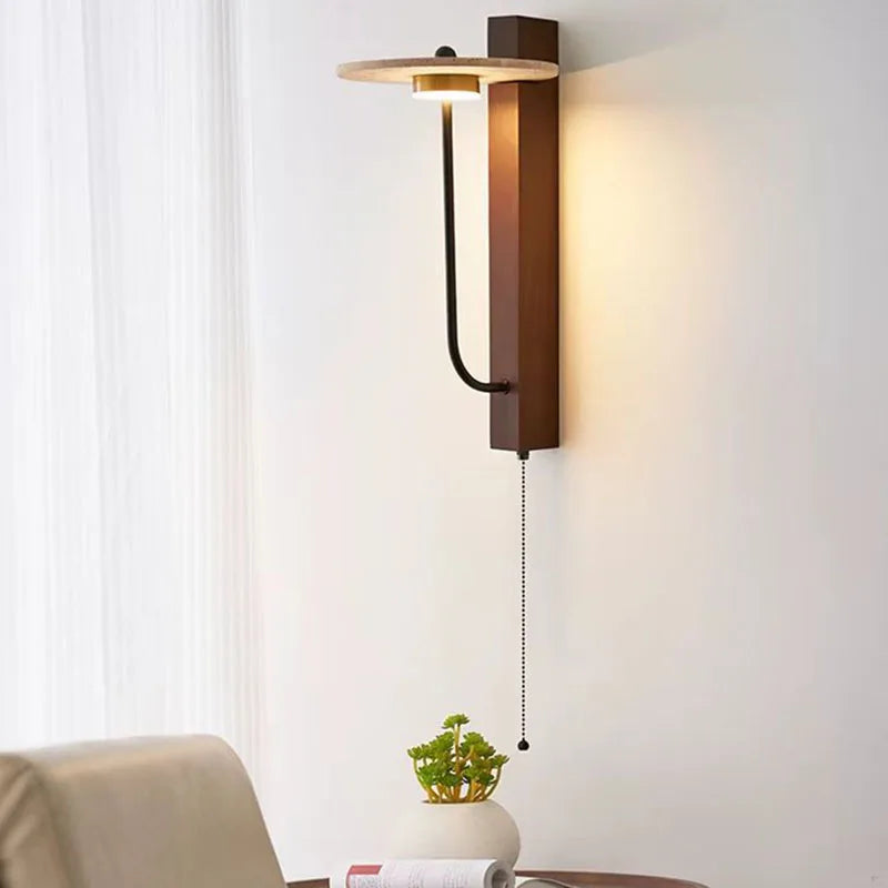 Zen Style Yellow Cave Stone Wall Lamp For Vintage Bedroom Bedside Lamp In Cream Style Designer Living Room Background Wall Lamp
