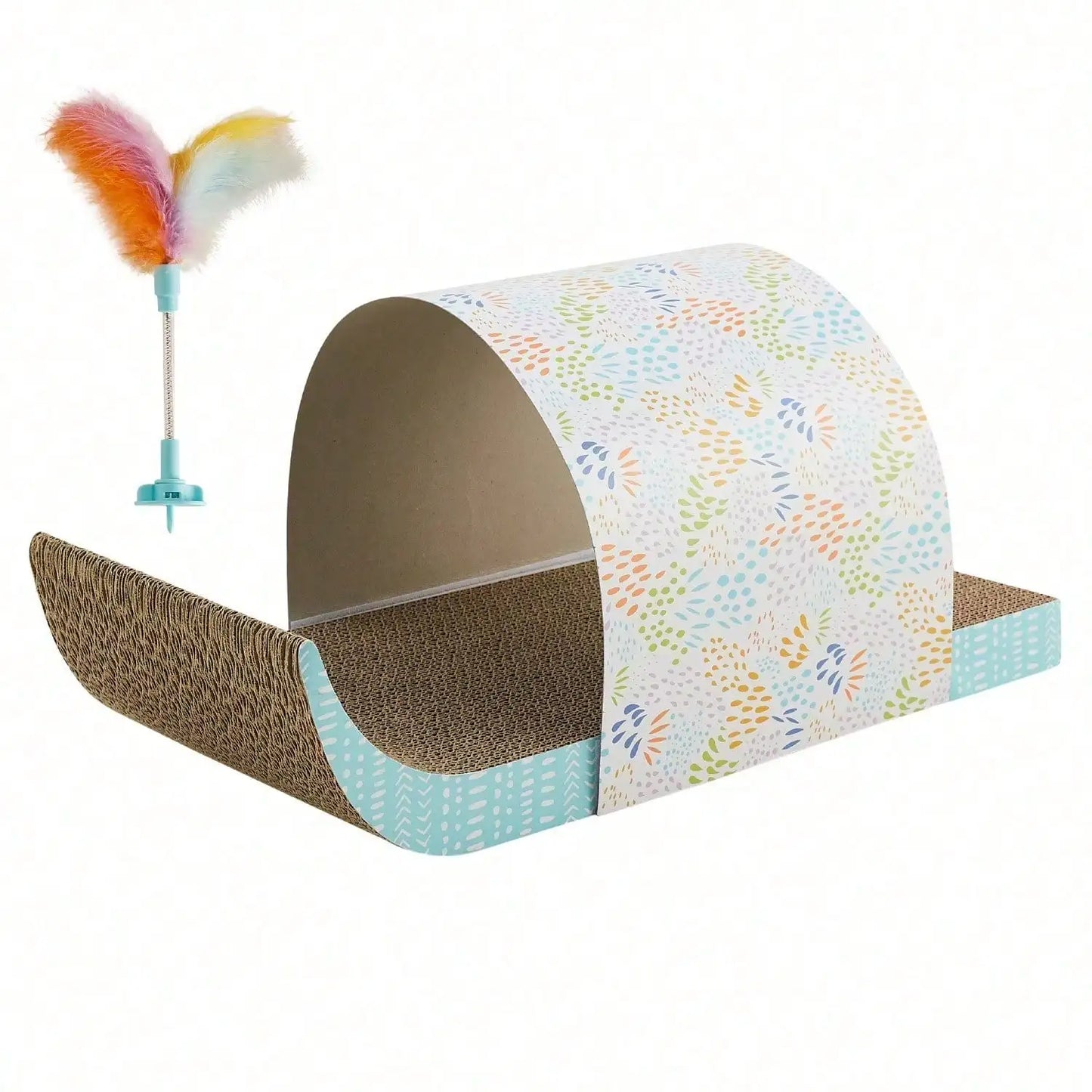 Detachable Cat Tunnel Toy With Cat Scratching Board And Feather Toy, Multi-Functional Cat Hole