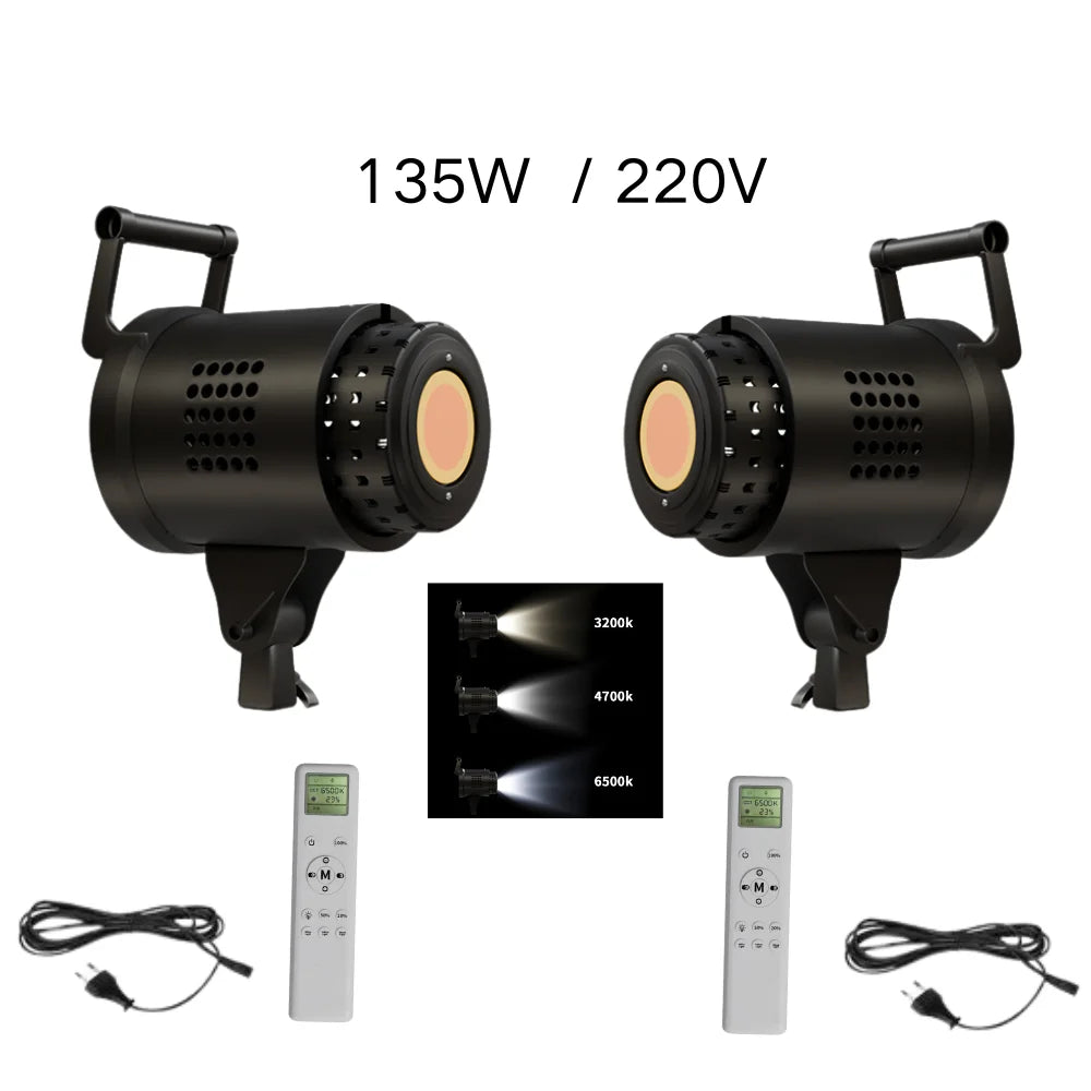 Bowens Video Studio Kit 90/135W 220V Photography Light Dimmable Kit LED Lamp 2m Tripod Flash Studio Lighting 3000-6000K 3 Color