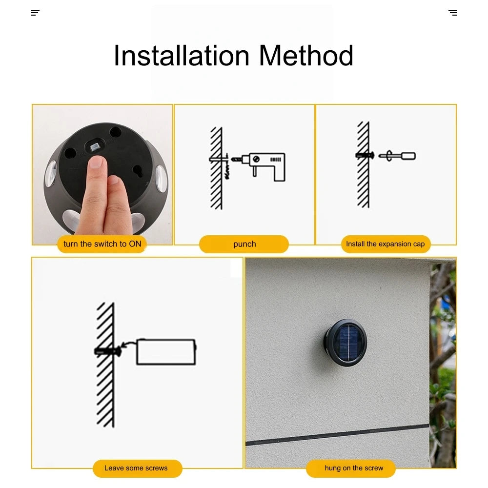 Solar Wall Lights 6 LED Solar Fence Lights Flower Projector Outdoor Waterproof Solar Deck Lights Outdoor Atmosphere Lighting