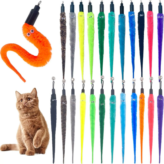 Cat Worm Toy Refills 24 Pieces Interactive Wand Attachments