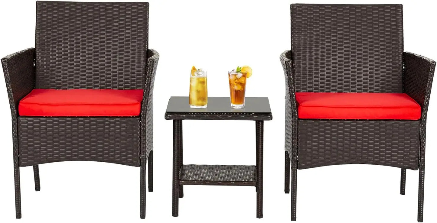 Patio Furniture Sets 5 Pieces Outdoor Wicker Conversation Set Sectional Sofa Rattan Chair for Outdoor Backyard Porch Poolside B
