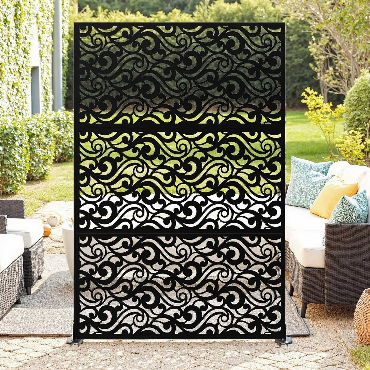 Decorative Garden Privacy Screen with Stand 120x183cm Outdoor Divider Decorative Privacy Panel Fence for Backyard Patio Garden