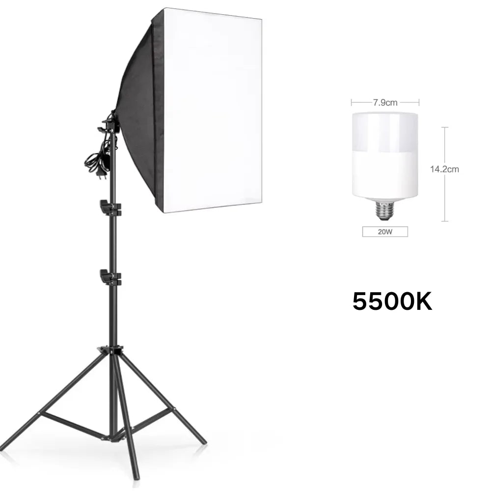 SH 50x70CM Photography Softbox Lighting Kits Professional Continuous Light System Equipment For Photo Studio